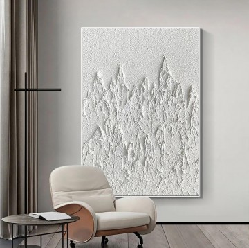 Abstrakte Schwarz Weiß Berge von Palettenmesser Wandkunst Minimalismus Ölgemälde